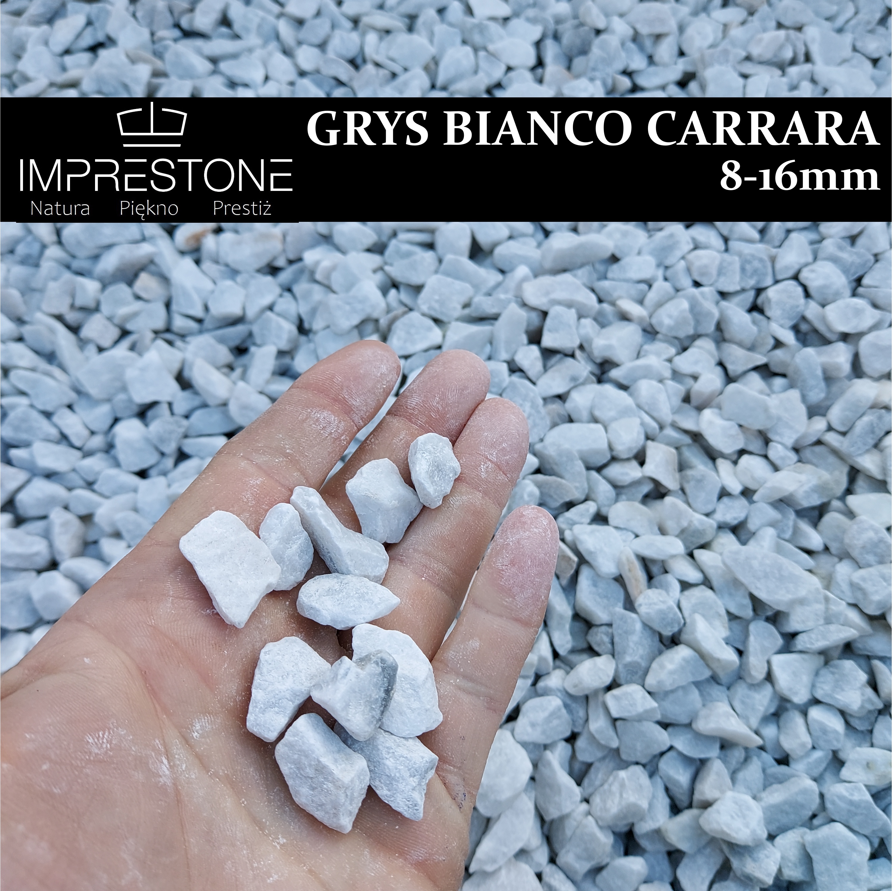GRYS BIANCO CARRARA 8-16mm Grysy Dekoracyjne